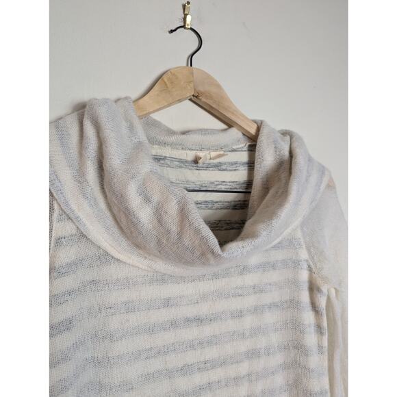 Anthropologie Moth Striped Alpaca Wool Blend Cowl Neck Sweater - Picture 5 of 8
